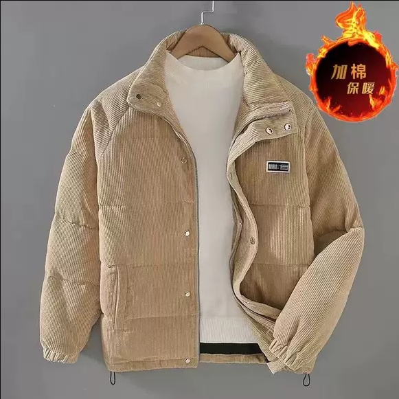 冬季男士棉衣加厚保暖灯芯绒棉服外套日系宽松潮流纯色秋冬装棉袄